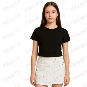 💎ZARA Kids White Eyelet Denim Shorts – Size 13–14Y (164 cm) EUC